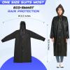 imageEcoNour Reusable Clear EVA Adult Rain Poncho 2Pack  Emergency Hooded Ponchos for Adults  Perfect for Disney WorldBlack