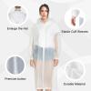 imageEcoNour Reusable Clear EVA Adult Rain Poncho 2Pack  Emergency Hooded Ponchos for Adults  Perfect for Disney WorldWhite