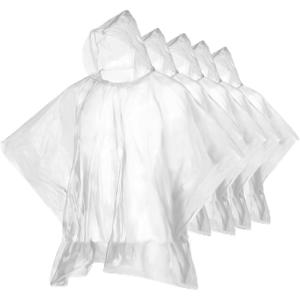 imageEcoNour Disposable Family Pack Rain Poncho  Adult  Transparent ampamp Emergency Rain Ponchos  Lightweight Hooded RaincoatTransparent Pack of 5