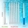 imageEcoNour 105 Foot Adjustable Aluminum Telescopic Swimming Pool Pole  8 Way Adjustable Clipon Design Universal Compatible Pool Skimmer Pole Connect Skimmer Nets Rakes Brushes Vacuum HeadsGrey Telescopic Pole