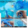imageEcoNour 105 Foot Adjustable Aluminum Telescopic Swimming Pool Pole  8 Way Adjustable Clipon Design Universal Compatible Pool Skimmer Pole Connect Skimmer Nets Rakes Brushes Vacuum HeadsBlue Skimmer Net