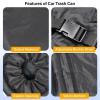 imageEcoNour 2 Pack Car Trash Bag  Washable Back Seat Hanging Bag with Elastic Opening ampamp Easy Mount  Garbage Can with Waterproof Oxford Material  Accessories for Camping Traveling ampamp OutdoorBlack 2 Pack