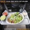 imageEcoNour 2 in 1 Car Steering Wheel Desk  Dark Grey Food Tray  Multipurpose Car Steering Wheel Desk Tray