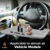 imageEcoNour 2 in 1 Car Steering Wheel Desk  Dark Grey Food Tray  Multipurpose Car Steering Wheel Desk Tray