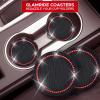 imageEcoNour Car Cup Coasters  Blue 2 Pack  AntiSlip Coasters for Cup Holders  Classy ampamp Elegant Rhinestone Interior Accessories for WomenBlackred