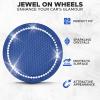 imageEcoNour Car Cup Coasters  Blue 2 Pack  AntiSlip Coasters for Cup Holders  Classy ampamp Elegant Rhinestone Interior Accessories for WomenBlue