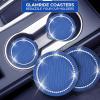 imageEcoNour Car Cup Coasters  Blue 2 Pack  AntiSlip Coasters for Cup Holders  Classy ampamp Elegant Rhinestone Interior Accessories for WomenBlue