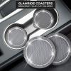 imageEcoNour Car Cup Coasters  Blue 2 Pack  AntiSlip Coasters for Cup Holders  Classy ampamp Elegant Rhinestone Interior Accessories for WomenGray