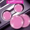 imageEcoNour Car Cup Coasters  Blue 2 Pack  AntiSlip Coasters for Cup Holders  Classy ampamp Elegant Rhinestone Interior Accessories for WomenPink Coaster With Pink Ring