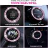 imageEcoNour Car Cup Coasters  Blue 2 Pack  AntiSlip Coasters for Cup Holders  Classy ampamp Elegant Rhinestone Interior Accessories for WomenPink Coaster With Pink Ring