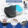imageEcoNour Gel Seat Cushion  Office Chair Cushions for Sciatica ampamp Tailbone Pain Relief  Coccyx Memory Foam Desk Chair Support ampamp Car Seat Cushion  Back Pain Relief Pillow for Long SittingBlack  Grey