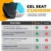 imageEcoNour Gel Seat Cushion  Office Chair Cushions for Sciatica ampamp Tailbone Pain Relief  Coccyx Memory Foam Desk Chair Support ampamp Car Seat Cushion  Back Pain Relief Pillow for Long SittingBlack