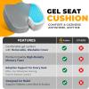 imageEcoNour Gel Seat Cushion  Office Chair Cushions for Sciatica ampamp Tailbone Pain Relief  Coccyx Memory Foam Desk Chair Support ampamp Car Seat Cushion  Back Pain Relief Pillow for Long SittingGrey