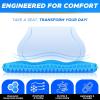 imageEcoNour Gel Seat Cushion for Long Sitting Large ampamp Thick  Pressure Relief Honeycomb Cushion for Back Sciatica Coccyx Hip ampamp Tailbone Pain  Cushion for Office Chair pad Wheelchair ampamp CarBlue