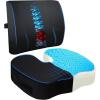imageEcoNour Gel Seat Cushion for Long Sitting Large ampamp Thick  Pressure Relief Honeycomb Cushion for Back Sciatica Coccyx Hip ampamp Tailbone Pain  Cushion for Office Chair pad Wheelchair ampamp CarBlack Combo