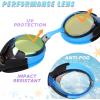 imageEcoNour Kids 2Pack Swimming Goggles with AntiFog ampamp UV Protection  Pink Waterproof Silicone Cap with Ear Plugs ampamp Nose Clips Ages 312