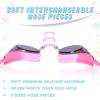 imageEcoNour Kids 2Pack Swimming Goggles with AntiFog ampamp UV Protection  Pink Waterproof Silicone Cap with Ear Plugs ampamp Nose Clips Ages 312