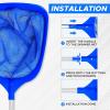 imageEcoNour Small Pool Net Skimmer  25quot Hot Tub Net Skimmer with Pole  Ultra Fine Pool Skimmer Net for Cleaning Leaves Pet Hair  Small Pond Net with Pole