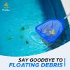 imageEcoNour Small Pool Net Skimmer  25quot Hot Tub Net Skimmer with Pole  Ultra Fine Pool Skimmer Net for Cleaning Leaves Pet Hair  Small Pond Net with Pole