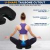imageEcoNour Thick Memory Foam Gel Seat Cushion Black  Office Chair Cushion for Sciatica Tailbone and Lower Back pain  Orthopedic cushion for Tail bone AntiSlip Support Pillow For Seniors and DriverBlack
