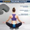 imageEcoNour Thick Memory Foam Gel Seat Cushion Black  Office Chair Cushion for Sciatica Tailbone and Lower Back pain  Orthopedic cushion for Tail bone AntiSlip Support Pillow For Seniors and DriverGrey