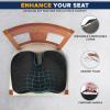 imageEcoNour Thick Memory Foam Gel Seat Cushion Black  Office Chair Cushion for Sciatica Tailbone and Lower Back pain  Orthopedic cushion for Tail bone AntiSlip Support Pillow For Seniors and DriverBlack