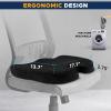 imageEcoNour Thick Memory Foam Gel Seat Cushion Black  Office Chair Cushion for Sciatica Tailbone and Lower Back pain  Orthopedic cushion for Tail bone AntiSlip Support Pillow For Seniors and DriverBlack