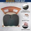 imageEcoNour Thick Memory Foam Gel Seat Cushion Black  Office Chair Cushion for Sciatica Tailbone and Lower Back pain  Orthopedic cushion for Tail bone AntiSlip Support Pillow For Seniors and DriverCharcoal Black