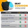 imageEcoNour Thick Memory Foam Gel Seat Cushion Black  Office Chair Cushion for Sciatica Tailbone and Lower Back pain  Orthopedic cushion for Tail bone AntiSlip Support Pillow For Seniors and DriverBlack