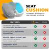 imageEcoNour Thick Memory Foam Gel Seat Cushion Black  Office Chair Cushion for Sciatica Tailbone and Lower Back pain  Orthopedic cushion for Tail bone AntiSlip Support Pillow For Seniors and DriverGrey