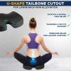 imageEcoNour Thick Memory Foam Gel Seat Cushion Black  Office Chair Cushion for Sciatica Tailbone and Lower Back pain  Orthopedic cushion for Tail bone AntiSlip Support Pillow For Seniors and DriverCharcoal Black