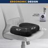 imageEcoNour Thick Memory Foam Gel Seat Cushion Black  Office Chair Cushion for Sciatica Tailbone and Lower Back pain  Orthopedic cushion for Tail bone AntiSlip Support Pillow For Seniors and DriverCharcoal Black