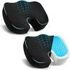imageEcoNour Thick Memory Foam Gel Seat Cushion Black  Office Chair Cushion for Sciatica Tailbone and Lower Back pain  Orthopedic cushion for Tail bone AntiSlip Support Pillow For Seniors and DriverBlack