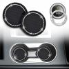 imageEcoNour Car Cup Coasters  Blue 2 Pack  AntiSlip Coasters for Cup Holders  Classy ampamp Elegant Rhinestone Interior Accessories for WomenBlackwhite