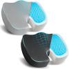 imageEcoNour Gel Seat Cushion  Office Chair Cushions for Sciatica ampamp Tailbone Pain Relief  Coccyx Memory Foam Desk Chair Support ampamp Car Seat Cushion  Back Pain Relief Pillow for Long SittingBlack  Grey