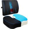imageEcoNour Gel Seat Cushion for Long Sitting Large ampamp Thick  Pressure Relief Honeycomb Cushion for Back Sciatica Coccyx Hip ampamp Tailbone Pain  Cushion for Office Chair pad Wheelchair ampamp CarBlack Combo