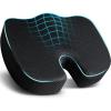 imageEcoNour Thick Memory Foam Gel Seat Cushion Black  Office Chair Cushion for Sciatica Tailbone and Lower Back pain  Orthopedic cushion for Tail bone AntiSlip Support Pillow For Seniors and DriverCharcoal Black