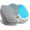 imageEcoNour Thick Memory Foam Gel Seat Cushion Black  Office Chair Cushion for Sciatica Tailbone and Lower Back pain  Orthopedic cushion for Tail bone AntiSlip Support Pillow For Seniors and DriverGrey