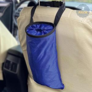 imageEcoNour 2 Pack Car Trash Bag  Washable Back Seat Hanging Bag with Elastic Opening ampamp Easy Mount  Garbage Can with Waterproof Oxford Material  Accessories for Camping Traveling ampamp OutdoorBlue 2 Pack