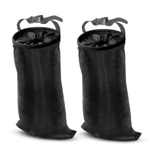 imageEcoNour 2 Pack Car Trash Bag  Washable Back Seat Hanging Bag with Elastic Opening ampamp Easy Mount  Garbage Can with Waterproof Oxford Material  Accessories for Camping Traveling ampamp OutdoorBlack 2 Pack