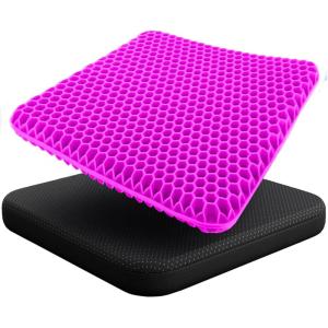 imageEcoNour Gel Seat Cushion for Long Sitting Large ampamp Thick  Pressure Relief Honeycomb Cushion for Back Sciatica Coccyx Hip ampamp Tailbone Pain  Cushion for Office Chair pad Wheelchair ampamp CarRosered