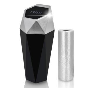 imageEcoNour Mini Trash Can with Lid 2 Pack  Small Car Trash Can Cup Holder  Leakproof Trash Bin with 30 pcs Garbage Bags  for Car Home ampamp OfficeDiamond Mini Trash Can with Lid