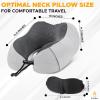 imageEcoNour Soft Travel Neck Pillow Set  Soft and Comfortable for Airplanes Includes Eye Masks Earplugs ampamp Mesh Bag  Neck Support with Adjustable Rope Memory Foam Support with Zipper