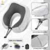 imageEcoNour Soft Travel Neck Pillow Set  Soft and Comfortable for Airplanes Includes Eye Masks Earplugs ampamp Mesh Bag  Neck Support with Adjustable Rope Memory Foam Support with Zipper