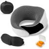 imageEcoNour Memory Foam Neck Pillow Set  360 Headrest Airplane Pillow Wrap Eye Masks Earplugs ampamp Mesh Bag  Travel Essentials for Long Flights Car Home  Adjustable Neck Support Kit for Adults ampamp Kids