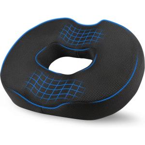 imageEcoNour Comfortable Donut Pillow Seat Cushion  Memory Foam for Tailbone and Hip Support  Ideal for Posture Improvement and Everyday Comfort  Perfect for Office Chairs Cars and Wheelchairs