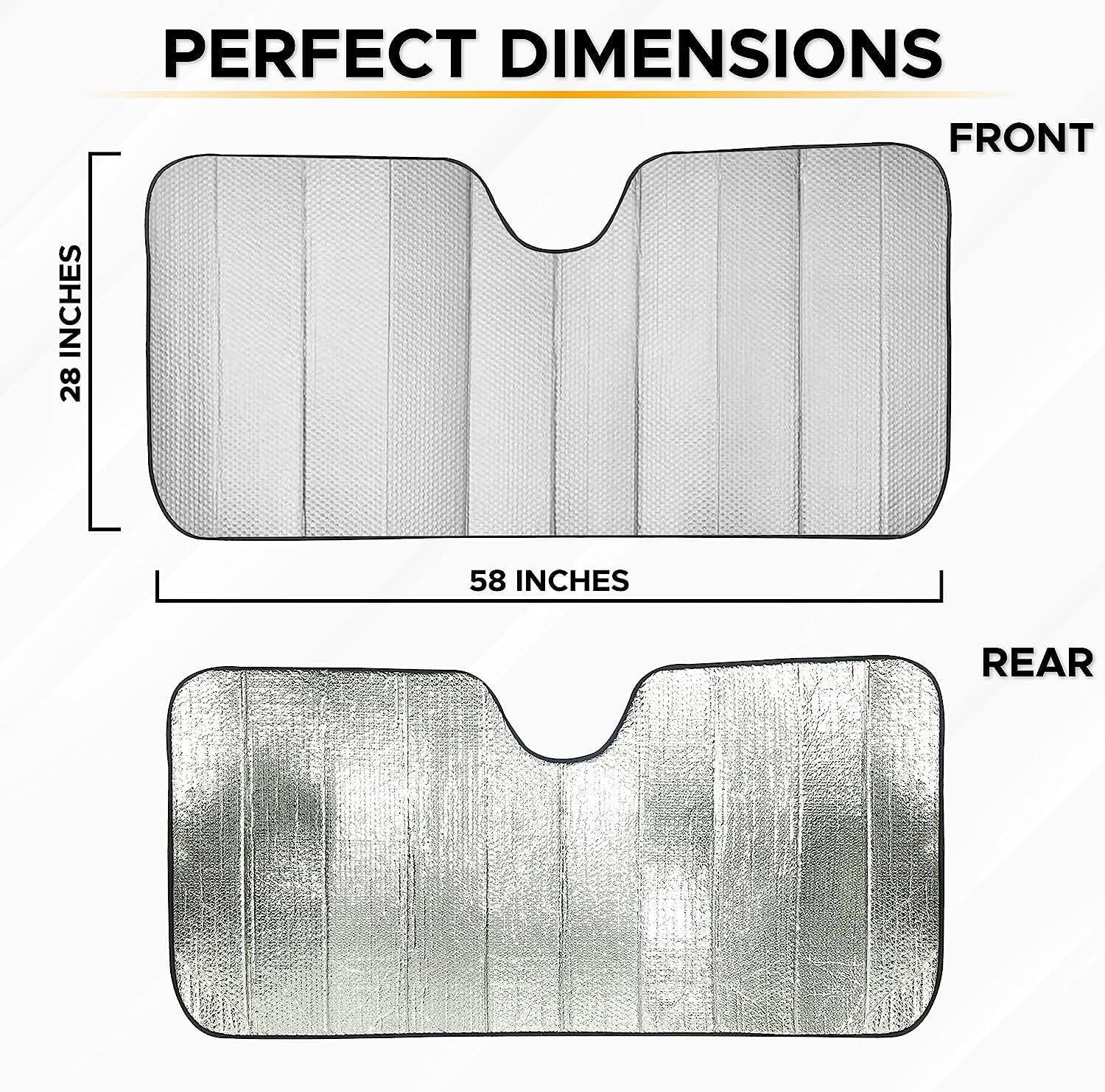 imageEcoNour Accordion Car Windshield Sun Shade American Flag Design  Reflective Car Window Shades for UV Protection ampamp Heat Block  Foldable Sun Shield for Front Window  58 x 275 InchesGray