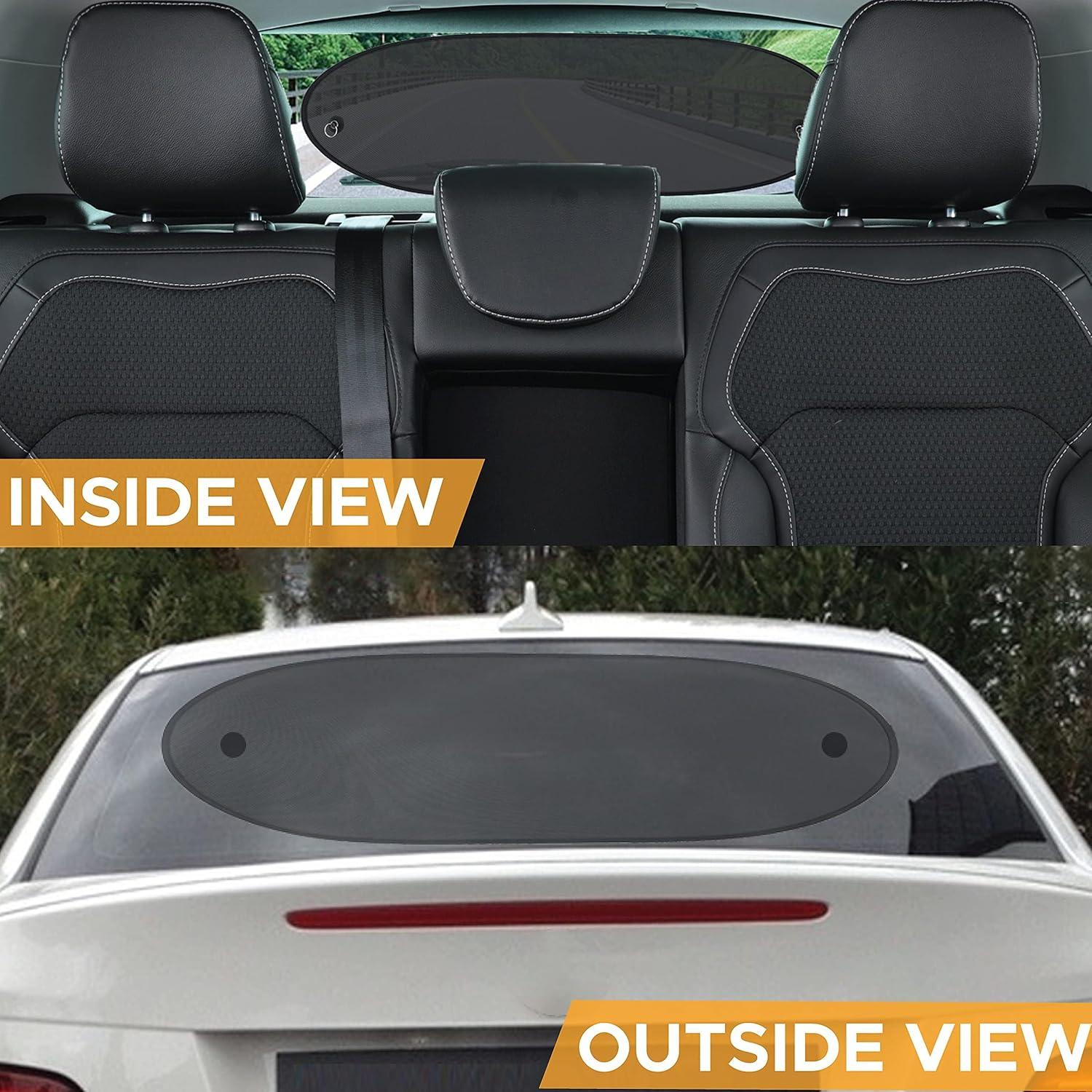 imageEcoNour Back Window Sun Shade for Car  Baby Car Shades Rear Window Sunshade with 99 Sun Protection from UV and Heat  Complete Coverage for Rear Window Sun Visor  Fits All Cars  Small 30quotx15quotMedium