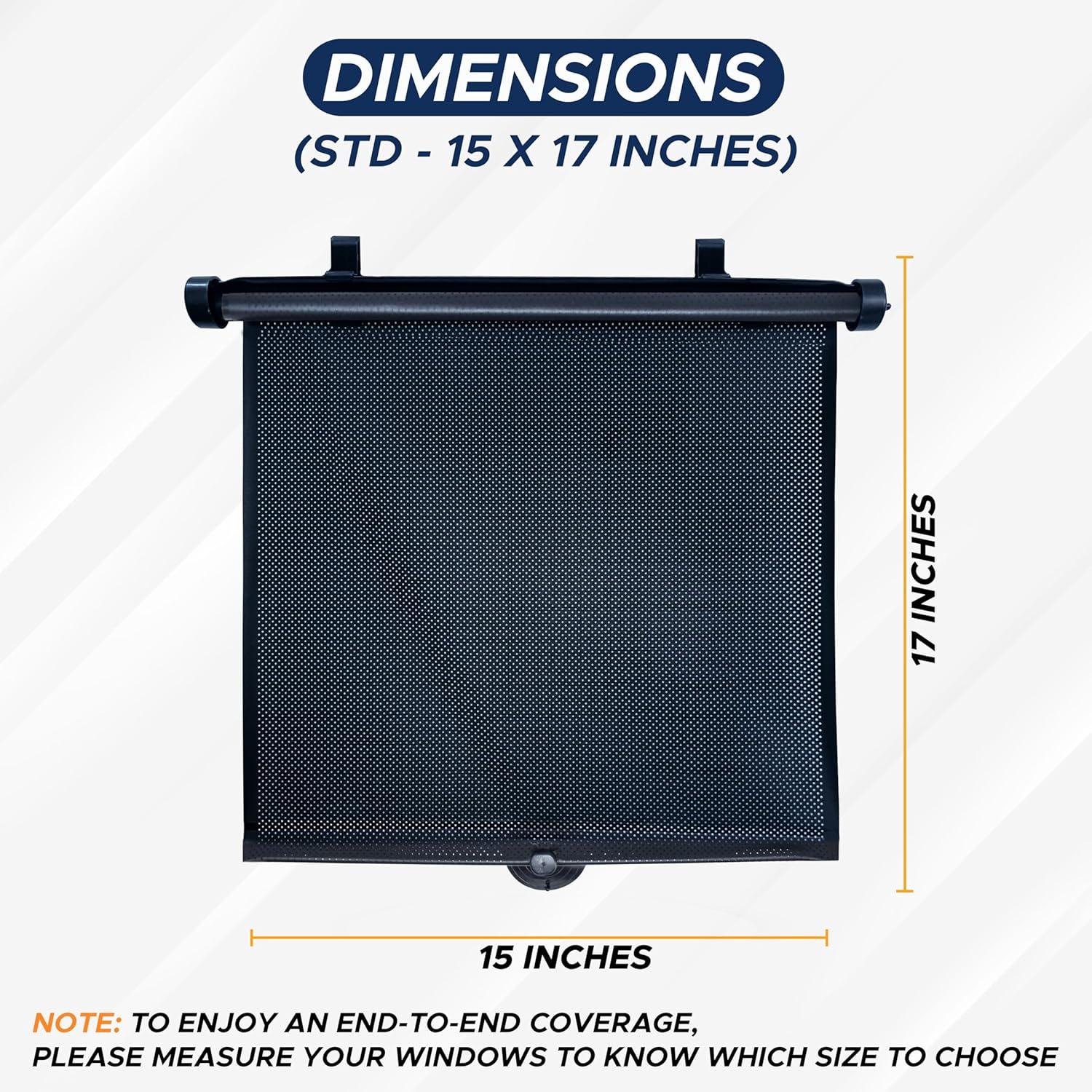 imageEcoNour Car Side Window Sun Shade 2 Pack  Upgraded Roller Sunshade for Kids  Baby Window Shades for UV and Sun Glare Protection  Travel Accessories 15quotx17quot