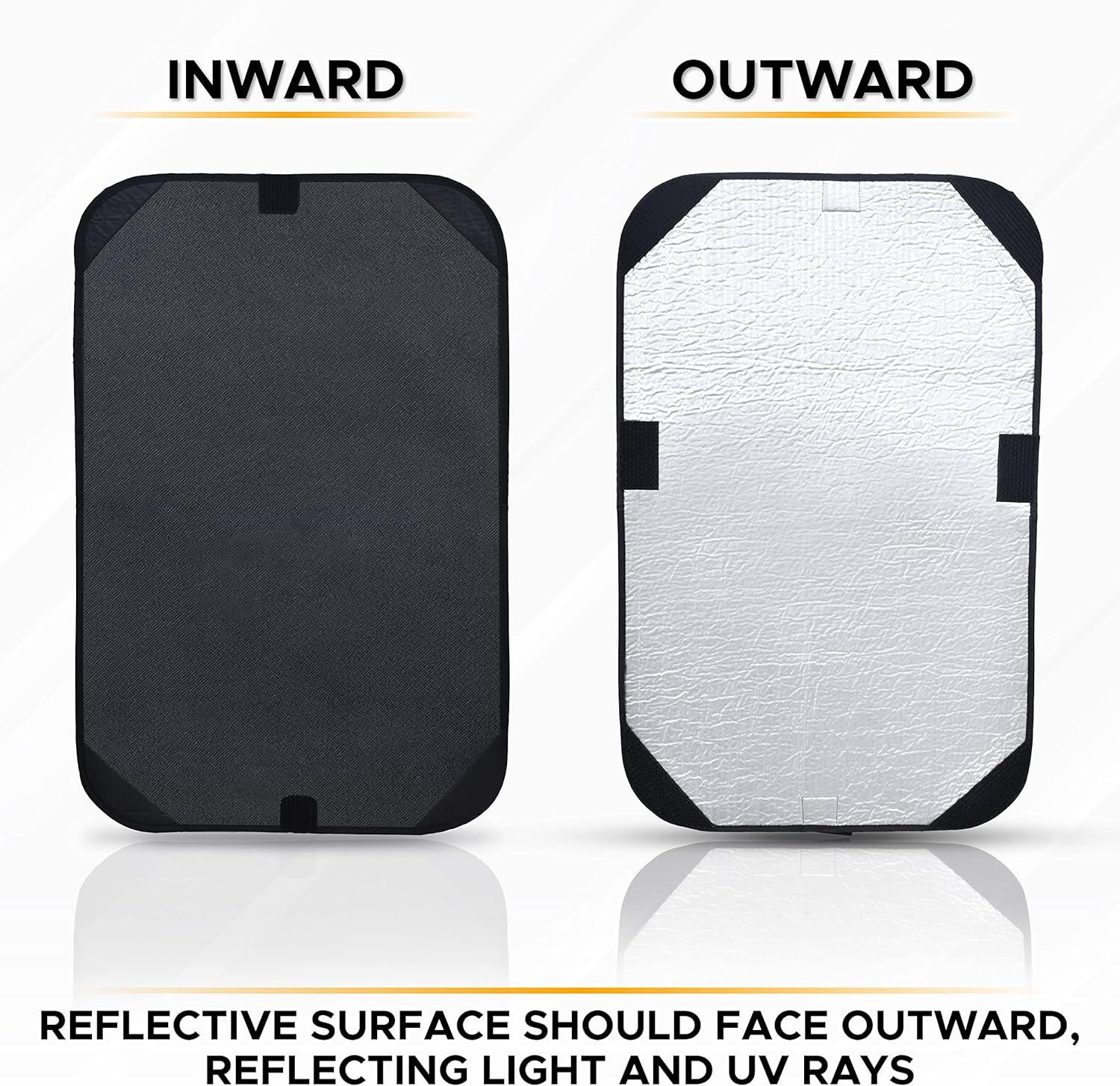 imageEcoNour RV Door Window Shade 2 Pack Trailer RV Skylight Covering Total UV Protection  Foldable Window Sunshade  Blinds for Camper Windows  Camping Accessories for Travel Trailer  16quot x 25quotblack